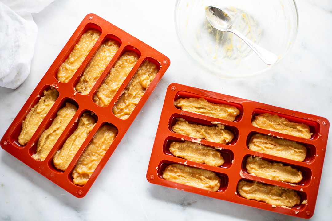 Lady fingers in silicon mold