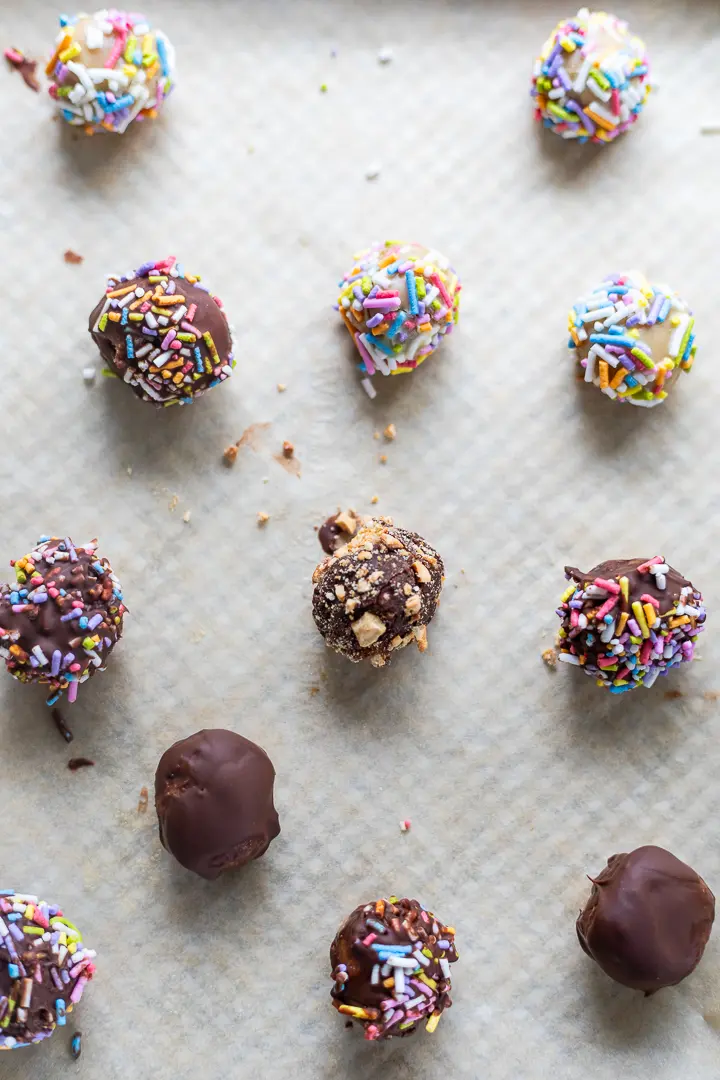 Birthday Cake Bites overhead view