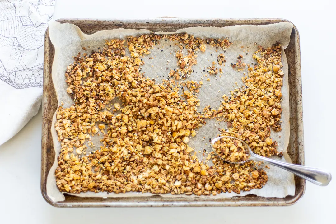 Chickpea Crumbles on sheet pan