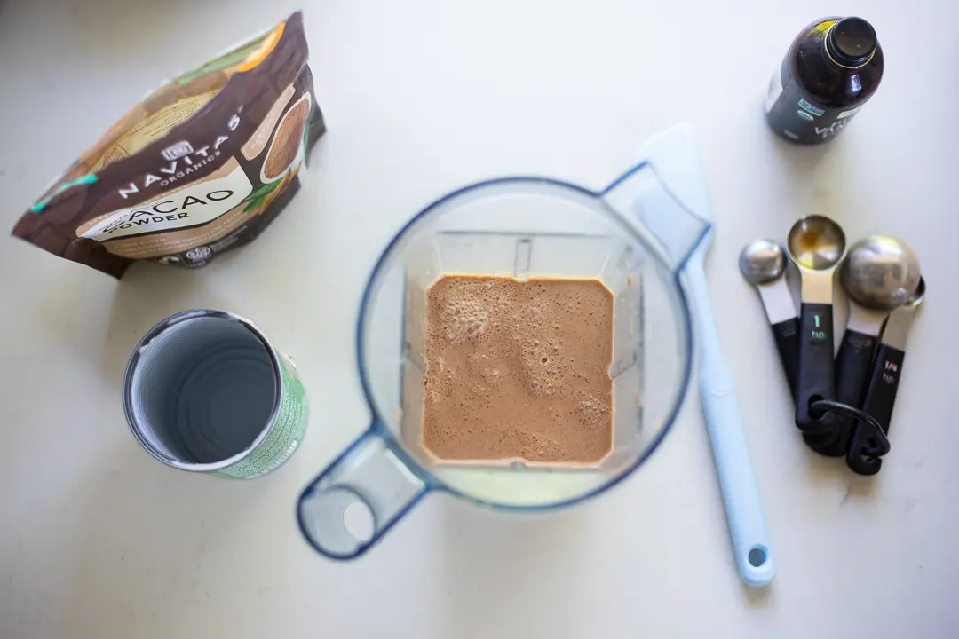Chocolate Ice Cream mixture in blender