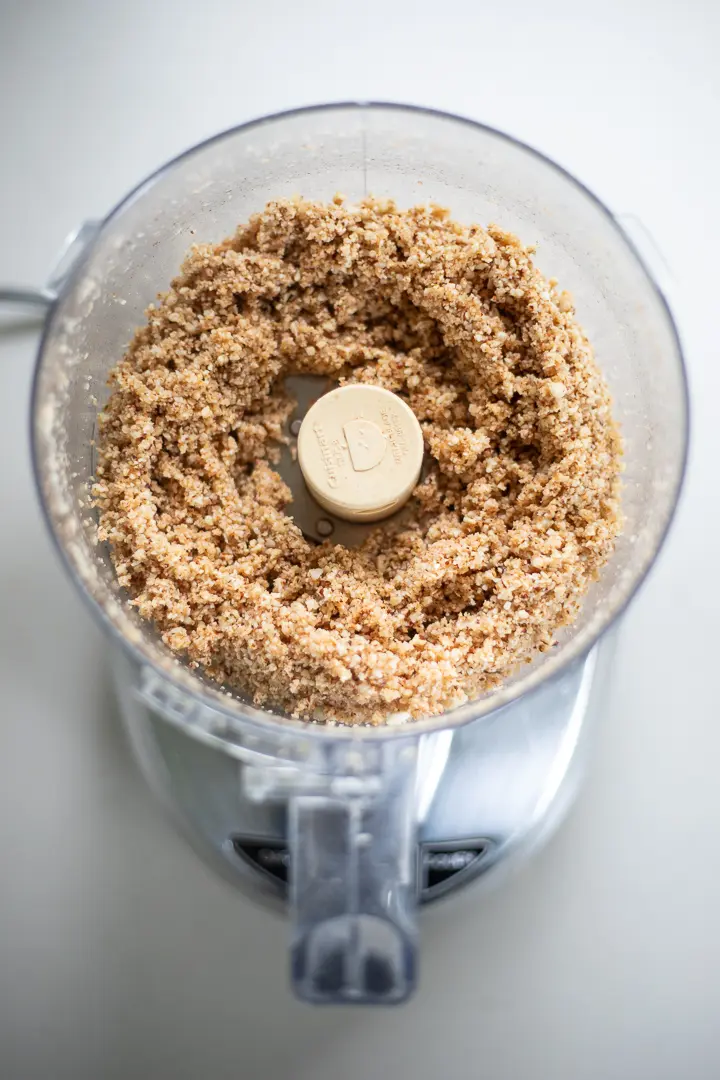 Nut pie crust in food processor