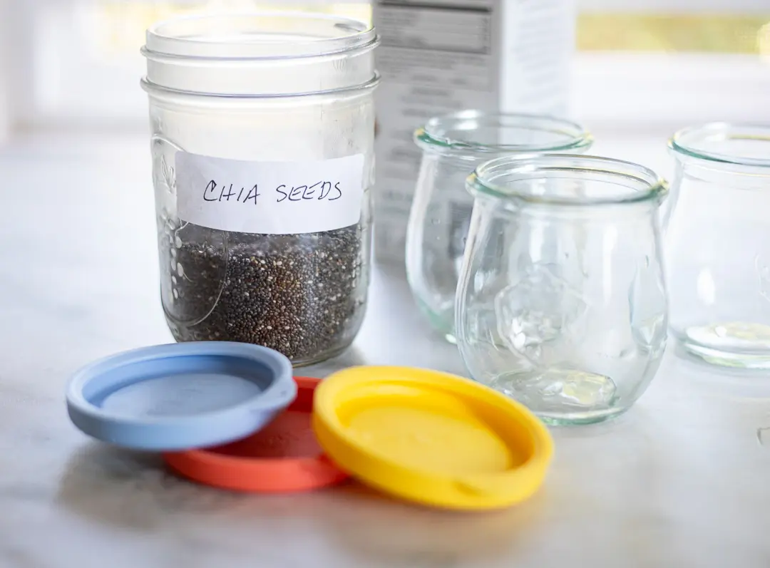 Chia seeds in jar