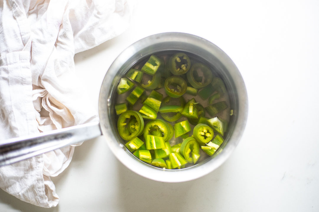Jalapeños in a saucepan