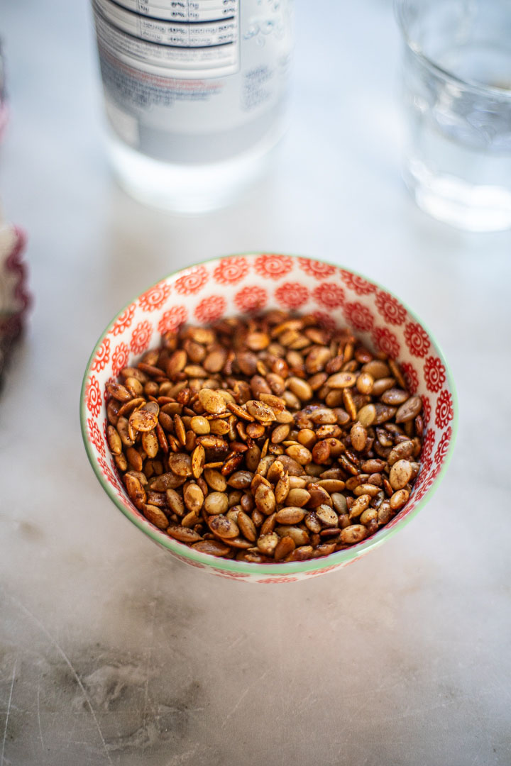 spiced pepitas in a bowl