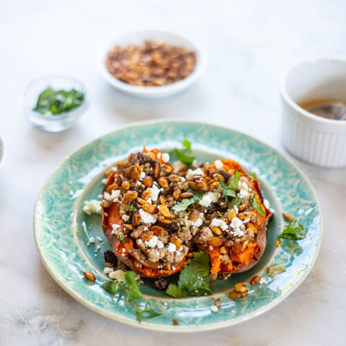 Sweet potato with toppings